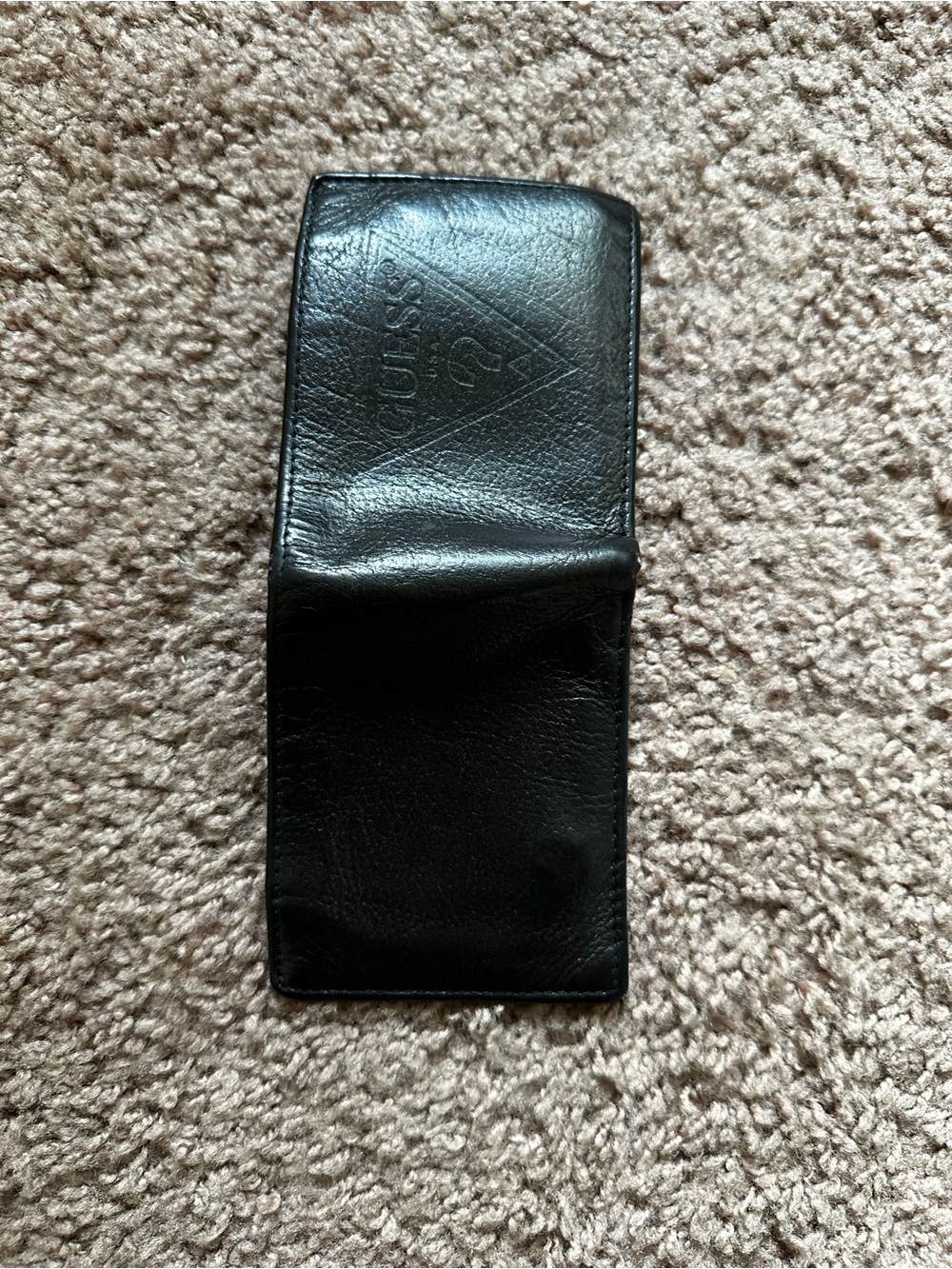 Guess Black Leather Slim Card & Key Holder